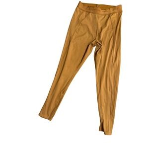 PINK Victoria Secret Womens XL Tan Brown Ribbed Waist Leggings Athleisure